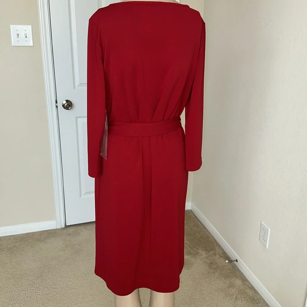 Talbots Red Long Sleeve Dress - Picture 3 of 11